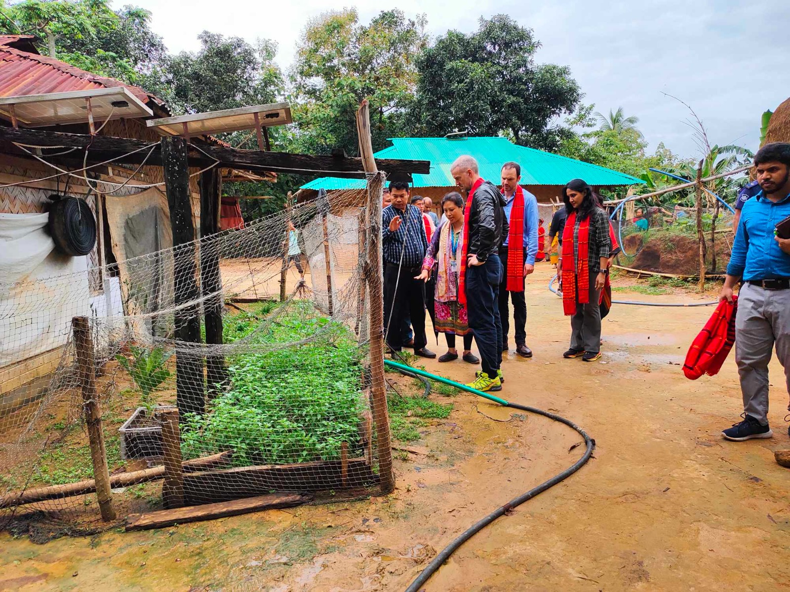 It was our immense pleasure to have a Team of Delegation of the European Union to Bangladesh, UNDP, Manusher Jonno Foundation at Mogpara village of Bandukbhanga Union, Rangamati Sadar Upazila, Rangamati Hill District. The visit started with a Meeting with project participants, community people, and relevant stakeholders. Visiting Team later saw several interventions under the Partnership for Resilient Livelihoods in the CHT Region (PRLC) project, which started on 1 October 2023. We express our heartfelt gratitude to Mr. Bernd Spainer, Head of Political Section; Mr. Sebastian Riger-Brown, First Secretary and Meher Nigar Bhuiyan, Programme Manager of EU Delegation to Bangladesh, Banasree Mitra Neogi, Director – Rights & Governance and Nikhil Chakma, Project Coordinator of Manusher Jonno Foundation, Mr. Biplab Chakma and Ms. Jhuma Dewan from UNDP.